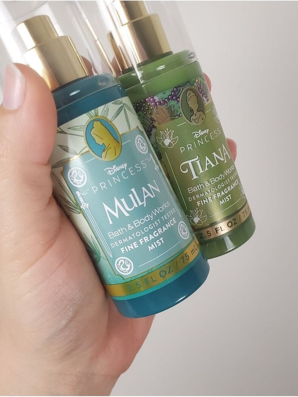NEW Bath & Body Works 2.5oz Body Mists Disney Princess Tiana & Mulan Set - Picture 2 of 7